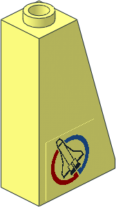 Slope Brick 75  2 x  1 x  3 with Open Stud with Launch Command Logo Facing Left Sticker