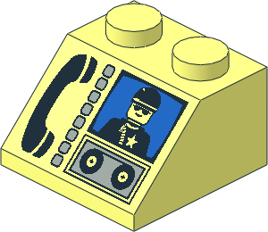 Slope Brick 45  2 x  2 with Phone and Minifigure Pattern