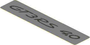 Sticker  0.8 x  3.8 with Metallic Dark Grey Porsche "GT3 RS 4.0" Logo on Metallic Silver Background