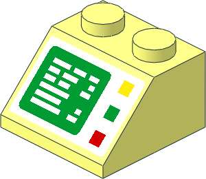 Slope Brick 45  2 x  2 with Computer Screen Pattern