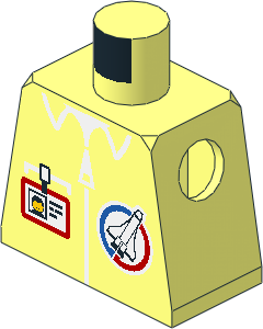 Minifig Torso with Launch Command Logo, Zipper and ID Badge Pattern