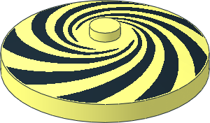 Dish  4 x  4 Inverted with  8 Black Spiral Swirls Pattern