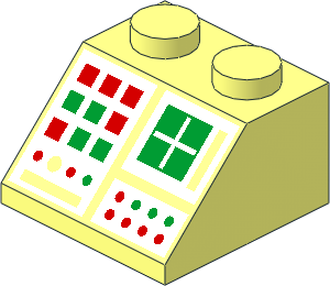 Slope Brick 45  2 x  2 with Computer Panel Pattern
