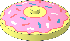 Dish  4 x  4 Inverted with Bright Pink Frosting and Coral, Dark Azure and White Sprinkles Pattern