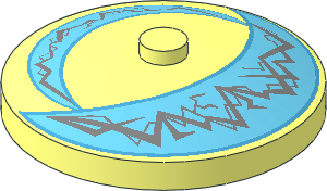 Dish  4 x  4 Inverted with Medium Azure Crescents and Silver Lightning Pattern