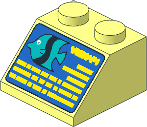 Slope Brick 45  2 x  2 with Divers Computer Pattern