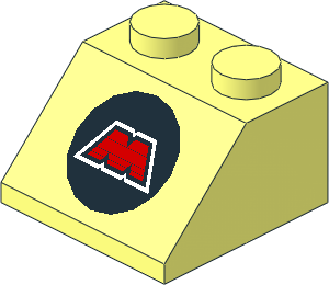 Slope Brick 45  2 x  2 with MTron Logo Pattern