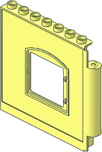 Duplo Building Wall  1 x  8 x  6 Hinge on Right with Window Opening