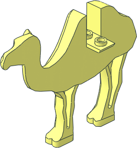 ~Animal Camel Body Half Right with 2 Studs with Eye Pattern