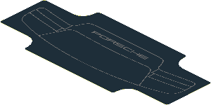 Sticker  4.8 x 10.8 with Engine Cover and "PORSCHE" Logo