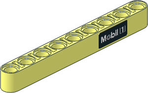 Technic Beam  9 with White "Mobil 1" Logo on Black Background Sticker