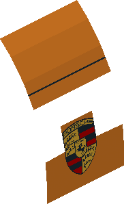 ~Sticker  3.0 x  6.8 with Porsche Bag Print (Formed Middle)