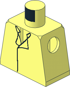 ~Minifig Torso with SW Shirt Open Collar No Vest Pattern - Shirt