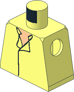 Minifig Torso with SW Shirt Open Collar No Vest and Light Nougat Chest Pattern