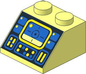 Slope Brick 45  2 x  2 with Ice Planet Controls Pattern