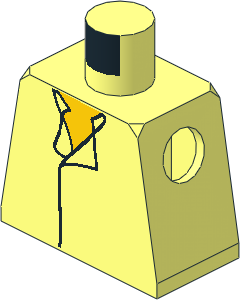 Minifig Torso with SW Shirt Open Collar No Vest and Yellow Chest Pattern