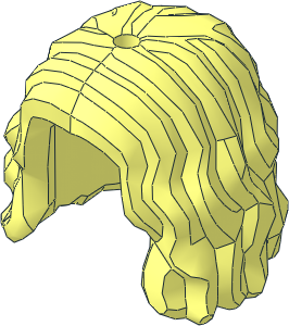 Minifig Hair Female Mid-Length, Wavy, Parted in Center