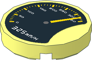 Tile  2 x  2 Round with Porsche Speedometer on Black Background Sticker