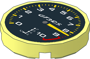 Tile  2 x  2 Round with Porsche GT3 RS Tachometer on Black Background Sticker