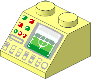 Slope Brick 45  2 x  2 with Radar and Disk Slot Grey Pattern