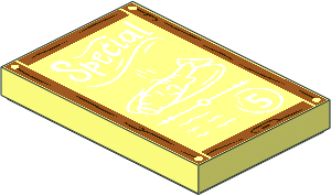 Tile  2 x  3 with Chalk Board with Frame with Wood Grain and Nails, White 'Special', Fish Platter, Scribbles and Number  5 Pattern