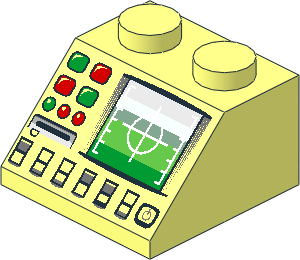 Slope Brick 45  2 x  2 with Radar and Disk Slot Black Pattern