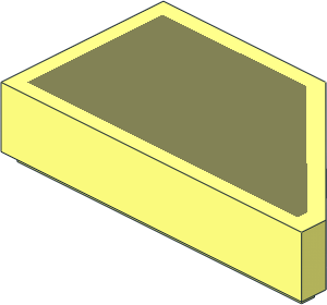 Tile 1 x 2 Cut Left 45 Degree with Olive Green Pattern