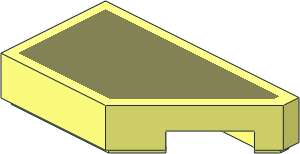 Tile 1 x 2 Cut Right 45 Degree with Olive Green Pattern