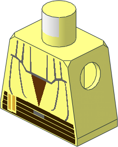 Minifig Torso with SW Layered Vest with Reddish Brown Undershirt and Dark Brown Belt Pattern