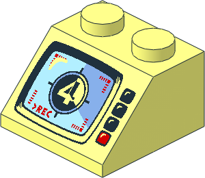 Slope Brick 45  2 x  2 with Video Editing Screen Pattern