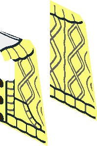 ~Minifig Torso with Knitted Cardigan with Buttons over White Undershirt Half Pattern