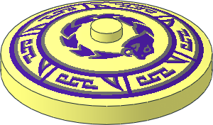 Dish  4 x  4 Inverted with Dark Bluish Gray and Medium Lilac Snake and Geometric Pattern