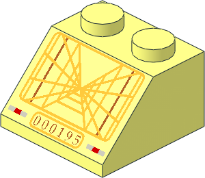 Slope Brick 45  2 x  2 with SW Trench Computer Pattern