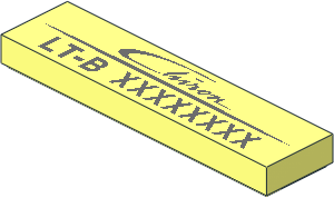 Tile  1 x  4 with Chiron Logo and "LT-B" with Variable Code Pattern