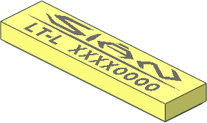 Tile  1 x  4 with Sian Logo and "LT-L" with Variable Code Pattern