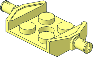 Plate  2 x  2 with 2 Wheel Pins Extended with Wishbones Type 2