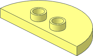 Duplo Plate  2 x  4 x  0.333 Half Circle with 2 Studs