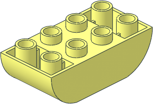 Duplo Brick  2 x  4 with Curved Bottom