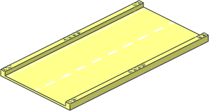 Car Track 32 x 16 x  1 Straight with White Centre Stripe Pattern