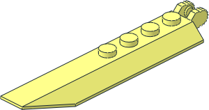 Hinge Plate  1 x  8 with Angled Side Extensions and Rounded Underside Frame