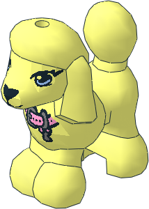 Animal Poodle with Bright Pink Collar and Bright Light Blue Eyes Pattern