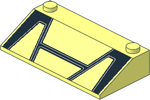 Slope Brick 33  3 x  6 without Inner Walls with SW Windows, Black and Light Bluish Grey Lines Pattern