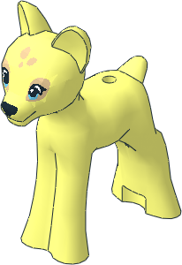 Animal Fawn Friends Medium Azure Eyes, Black Eyelashes and Nose, Tan Eye Patches and Spots Pattern