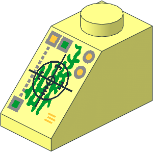 Slope Brick 45  2 x  1 with Targeting Screen Pattern
