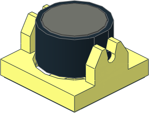 Magnet Holder Tile  2 x  2 with Long Arms with Black Magnet