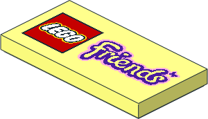 Tile  2 x  4 with LEGO Friends Logo with Butterfly Pattern