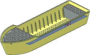 Boat Hull Floating 38 x 10 with Light Grey Decks with Coast Guard (1995) Logos and White Stripes Stickers