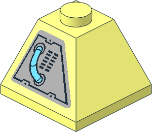 Slope Brick 45  2 x  2 Double Convex with Medium Azure Hose and Black Vents Sticker