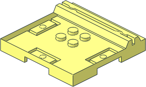 ~Plate  6 x  6 x  0.667 with 4 Studs and Card-holder without Text