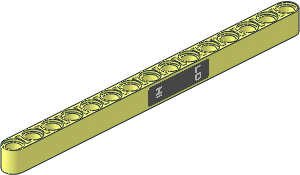 Technic Beam 15 with "LO" and "HI" on Dark Bluish Grey Sticker